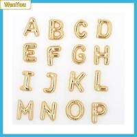 WENYOU แผ่นชุบทอง จี้ตัวอักษร3D ตัวอักษรตัวอักษรตัวอักษร สวมใส่ได้ทุกวัน อุปกรณ์เครื่องประดับอัญมณี ปรับแต่งได้เอง บอลลูนบอลลูนบอลลูน โชคเกอร์ สำหรับผู้หญิง