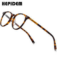 HEPIDEM Acetate Optical Glasses Frame Men Retro Vintage Round Eyeglasses Nerd Women Prescription Spectacles Myopia Eyewear 9122