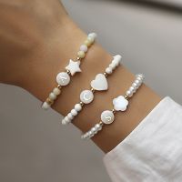 2023 New Heart Flower Star And A-Z Initial Letter Bracelet Women Fashion 4mm Beaded Bracelet For Wemen Jewelry Gift