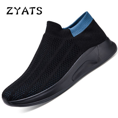 ZYATS รองเท้าวิ่งผูกเชือกสำหรับผู้ชาย,รองเท้าวิ่งแบบผูกเชือกสำหรับกีฬากลางแจ้งรองเท้ากันตาข่ายระบายอากาศรองเท้ากีฬาเบาหวิว