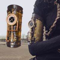 【LZ】☈✧  Steampunk Braço Manga Cosplay Traje para Mulheres Acessórios de Anime Armadura Mecânico Bússola Metal Material de Couro Role Playing