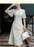 【hot】✿  Improved Cheongsam Trumpet Sleeve Chinese Qipao S To