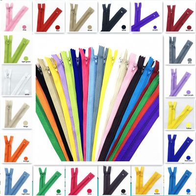 20Pcs 3# 10Cm-25CM (4-10 Inches) Closed Nylon Coil Zipper Tailor Sewing Process Are Available Zippers Bulk Door Hardware Locks Fabric Material