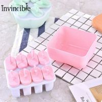 Creative DIY Homemade Home Food Safe Silicone Ice Cream Mold/ Reusable 8 Cell Ice Cream Mold with Stick Ans Lid