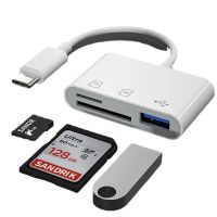 อะแดปเตอร์ Type-C TF CF SD เครื่องอ่านการ์ดหน่วยความจำ OTG Writer Compact Flash USB-C สำหรับ IPad Pro Huawei สำหรับ MacBook USB Type C Cardreader-EDCNM SHOP