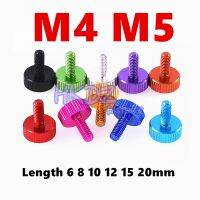 M4 M5 Aluminum Alloy Knurled Thumb Screws Round Flat Head DIY Computer Case Adjust Screw Multiple Color Length 6 8 10 12 15 20mm