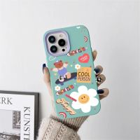 shuohaa198 เคสโทรศัพท์มือถือ ซิลิโคนนุ่ม ลายดอกทานตะวัน หมีน่ารัก 3 in 1 สําหรับ iPhone 14Promax 13 12 11 7Plus 7 X Xs Max XR