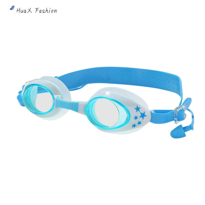 แว่นตาว่ายน้ำ-pelindung-mata-ป้องกันการเกิดฝ้ากันน้ำแว่นตาว่ายน้ำซิลิโคนสำหรับเด็กพร้อมที่อุดหู