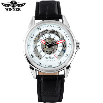 WINNER Men Watches New Arrival Fashion And Casual Skeleton Design Automatic Self-Wind Leather Strap Mutli-color Watches For Men