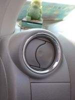 、‘】【； For Nissan Versa Almera Latio 2012 2013 2014 2015 2016 2017 Chrome A/C Air Vent Ring Cover Trim Car Styling Sticker Accessory