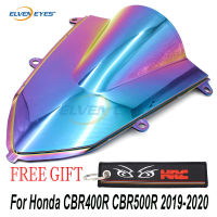 สำหรับ Honda CBR400R CBR500R 400R 500R 2019 2020อุปกรณ์เสริมรถจักรยานยนต์ Double Bubble กระจกหน้ารถกระจก Fairing CBR 400 R 500 R 19 20ลม Visor สปอยเลอร์ Deflector