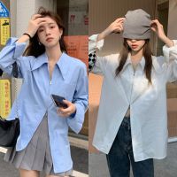 เสื้อเชิ้ตผู้หญิง เสื้อโปโล oversize สไตล์เกาหลี เรียบๆท​รงเกร๋ #2386