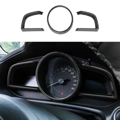 for Mazda 3 Axela 2014-2018 Carbon Fiber Dashboard Interior Instrument Frame Cover Trim