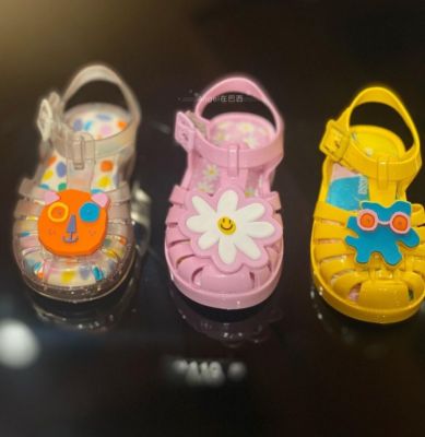 【ready stock】2022 New Melissa Children Sandals Woven Bag Cartoon Roman Sandals Girls Shoes Beach Shoes