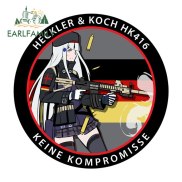 Earlfamily 13cm x 13cm cho girl s Frontline HK416 Anime nhãn dán ô tô