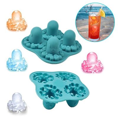 1pc Ice Cube Octopus Shape Chocolate Mould Tray Ice Cream DIY Tool Whiskey Wine Cocktail Ice Cube 3D Silicone Mold Kitchen Home Ice Maker Ice Cream Mo