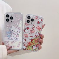 เคสนิ่มกันกระแทกสำหรับเด็กผู้หญิง,เคสมือถือลาย Hello Kitty หรูหราเคสสำหรับไอโฟน15 14 13 12 11 Pro Max XR XS