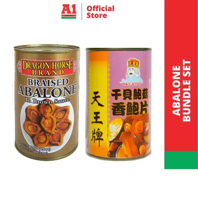 Dragon Horse Abalone In Brown Sauce 425g 红烧 Sky King Braised Scallop King Oyster Mushroom Top Shell Slices 干贝鲍菇香鲍片 Lazada