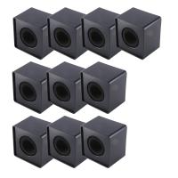 10Pcs Microphone MarkFlag Mic Station-Cube Interview Box Stand Flags Shaped Holder Reporter Injection,Black