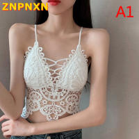 [ZNPNXN] แฟชั่นตาข่ายลูกไม้ผู้หญิง Crop Tops เสื้อกั๊ก Push Up Bralet ผู้หญิง Corset