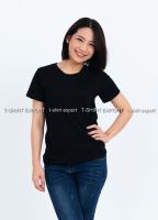 t-shirt export เสื้อยืดแฟชั่น ผู้หญิงT-Shirt คอกลม สีดำ