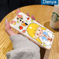 เคส Dienya สำหรับ OPPO A9 2020 A5 2020เคสการ์ตูนชานมเด็กผู้หญิงใหม่กรอบสี่เหลี่ยมเคลือบพื้นผิวเคสนิ่มซิลิกาเจลกันกระแทกเคสมือถือฝาครอบป้องกันเลนส์กล้องถ่ายรูปรวมทุกอย่างแล้ว