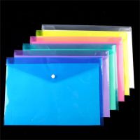 Snap Button File Bag Transparent Plastic A4 Documents Organiser Filing Storage Bag Student Information Pocket Folders Stationery