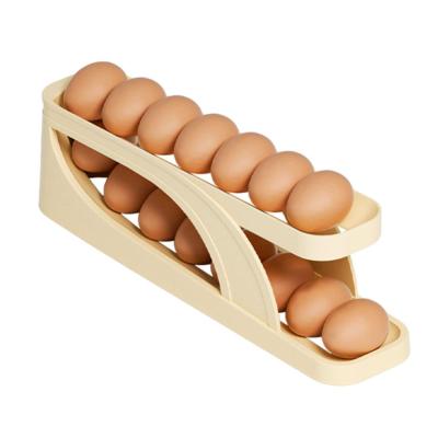 ตู้แช่ไข่ที่แยกไข่แบบเลื่อนได้สองชั้นแบบอัตโนมัติชั้นเก็บไข่ให้สดชื่นสำหรับห้องครัวในบ้าน