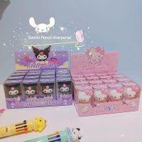 เหลาดินสอแบบแมนนวลซิลิโคนขนาดเล็ก Kuromi 16ชิ้น Sanrio Hello Kitty ลายการ์ตูนน่ารักรูเดียวรางวัลอุปกรณ์นักเรียนโรงเรียน