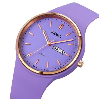 SKMEI นาฬิกาควอตซ์แฟชั่นซิลิโคนสีฟ้านาฬิกาข้อมือนาฬิกากีฬากันน้ำสำหรับผู้หญิงนาฬิกาของขวัญสำหรับผู้หญิง