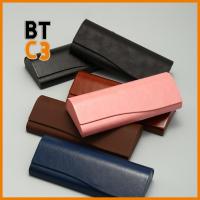 BTC3 เครื่องหนังแท้ เคสแว่นตาหนังสไตล์วินเทจ สีทึบทึบ ฟรอสติ้ง เคสหนังแว่นตากันแดด แบบพกพาได้ กล่องแว่นตาแฟชั่น สำหรับผู้หญิง