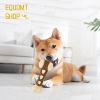 EQUOMT ของเล่นสุนัขรสเนื้อไม้ขบฟันกรามกระดูกสุนัขไนล่อนทนต่อการกัดสำหรับลูกสุนัขของเล่นสุนัขแบบโต้ตอบทำความสะอาดฟันของเล่นเคี้ยว