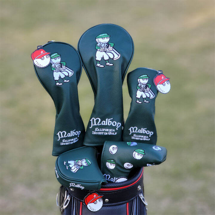 GREEN Malbon Golf Club 1 3 5 UT Headcovers Driver Fairway Woods