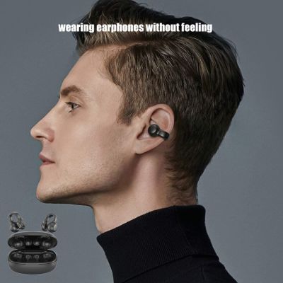ZZOOI 2023 NEW Bone Conduction Earphone Bluetooth 5.3 Ear Clip on Ear Wireless Headphones Wear without sensation Sports Headsets