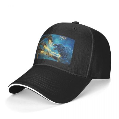 2023 New Fashion Godzilla [Ready Stock] Printed Hat Men Women Sunscreen Baseball Cap Leisure Trendy Golf Summer Sports Fishing Outdoor Four Seasons Adjustable，Contact the seller for personalized customization of the logo