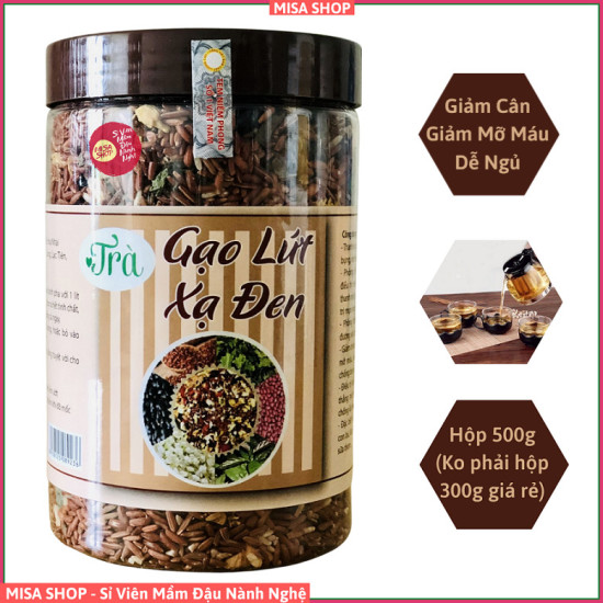 500gr trà gạo lứt xạ đen, đậu đen xanh lòng, đậu đỏ, hoa nhài, lá sen - ảnh sản phẩm 1