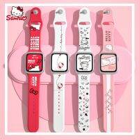 №❈ Hello Kitty dla iPhone pasek zegarka S7iWatch 6 5 4 3 generacji kreskówka silikonowy pasek zegarka