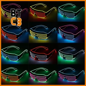 LED Luminous Glasses EL Flashing Neon Bar Party LED Glasses Light Up  Glasses Rave Costume Party Decor DJ Sunglasses Party Decor