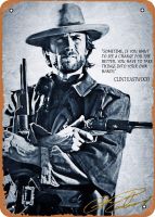 Unidwod Clint Eastwood คาวบอยคลาสสิก8X12นิ้วสัญลักษณ์ดีบุกโลหะโบราณสำหรับบ้านผับบาร์ของตกแต่งโรงรถของขวัญ