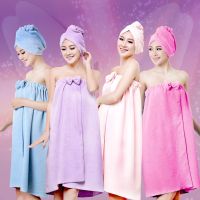 hot【DT】 Shower 145x75cm Microfiber Plain Skirt Dry Hair Cap Toalla Serviette De Plage