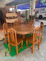 TEAK THAILAND	โต๊ะอาหารกลางหมุนได้ กว้าง 120 ยาว 120 สูง 78 ซม.