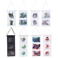 Wall Door Hanging Storage Bag DIY Diamond Painting Oxford Cloth 3 Pockets Sundries Pouch Children Toys Home Closet Organizer