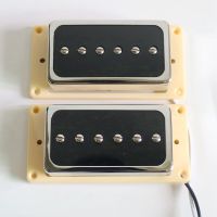 Donlis Alnico 5 Lp Pickup Gitar P90 Humbucker Pickup Gitar Dengan Cincin Hitam Pickup Gitar Prewired