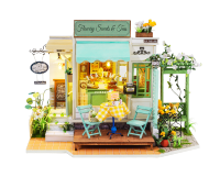 Robotime Rolife DIY Wooden Miniature Dollhouse Flowery Sweets Teas Handmade Doll House Light Music Bar With Furnitures Toys Gift