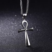 1 PC Amulet Pendant Egyptian Ankh Crucifix Necklaces Pendants Stainless Steel Symbol of Life Cross Necklaces Jewelry