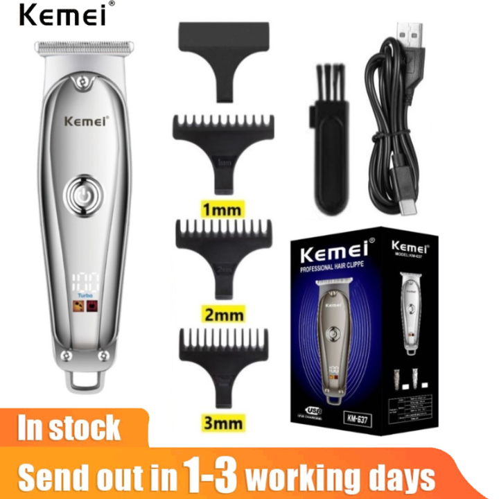 Kemei KM637 Professional Hair Cut Machine Hair Trimmer USB Charging Stainless Steel Haircut Set