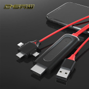 C-SAW Bộ Chuyển Đổi HDMI 3 Trong 1 Cáp USB