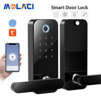 Tuya Fingerprint Door Lock Bluetooth Electronic Smart Door Lock With Biometric Fingerprint / Password / Key Unlock/ App Electronic Door Lock Main door Lock for Home Hotel Office
