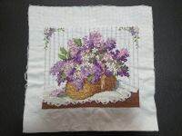 Cross Stitch ครอสติชสำเร็จรูปงานฝีมือ Hand made ลายดอกไม้ Lilacs เข้ากรอบได้เลย