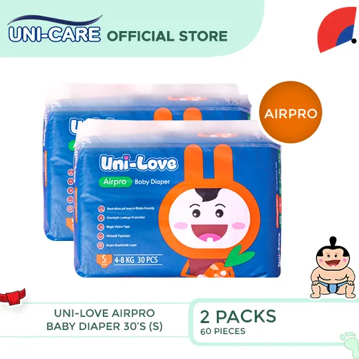 UniLove Airpro Baby Diaper 30's (Small) Pack of 2 | Lazada PH